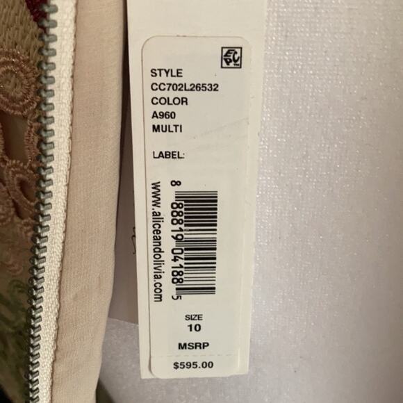 Alice + Olivia Multicolor Joyce Lace Crew Neck Party Dress Size 10 - Picture 10 of 11